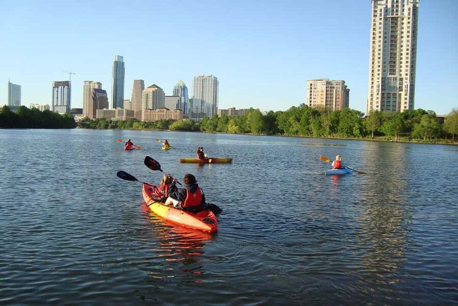 Austin: Kayak and Canoe Rental on Lady Bird Lake - Austin’s skyline, seen the way postcards never do it