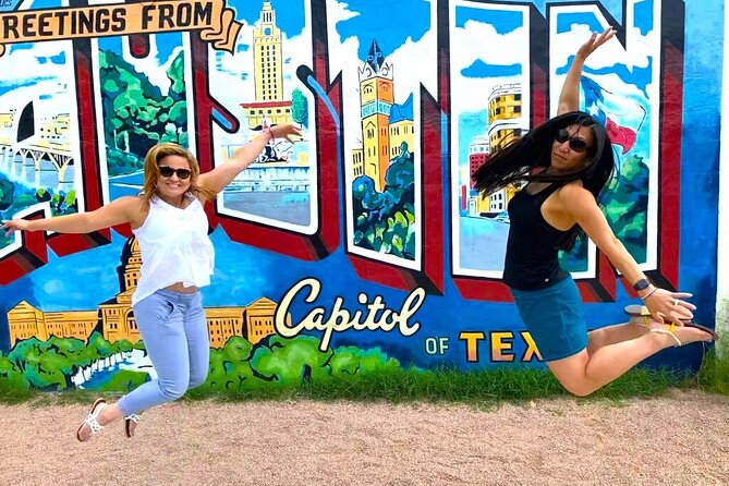 Austin Mural Selfie Tour by Pedicab - Stop 2: Greetings from Austin Mural