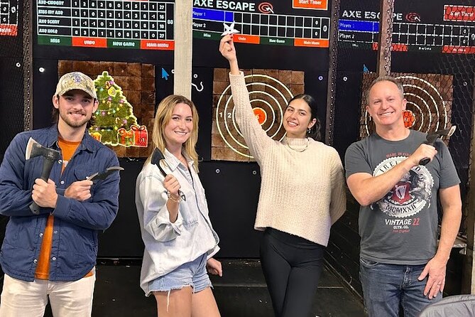 Axe Throwing Experience in Austin Texas - Weapons options: tomahawks, shuriken, and axes in different sizes