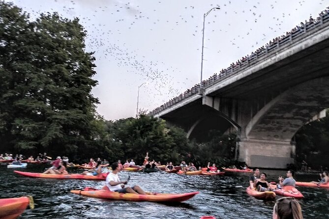 Congress Avenue Bat Bridge Kayak Tour in Austin - Stop 2: skyline time on the water (Hotel Van Zandt and The Austonian Tower)
