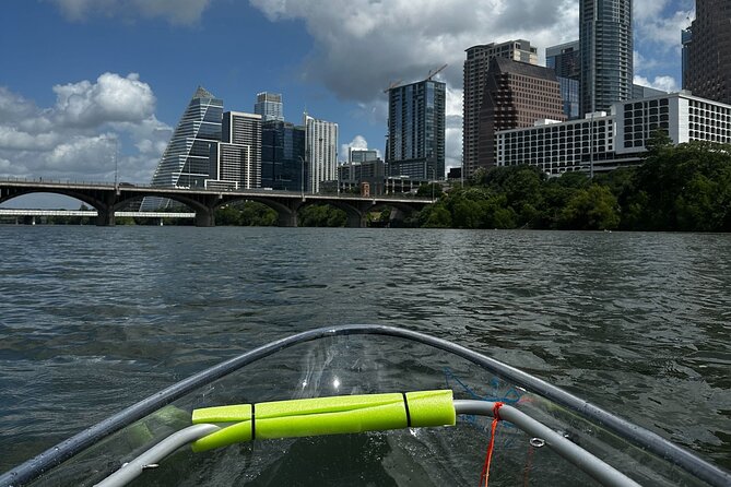 Downtown Austin Skyline Clear Kayak Tour at Lady Bird Lake - Pfluger Pedestrian Bridge: MoPac Colorado Railroad Truss + Bike-Friendly Crossings