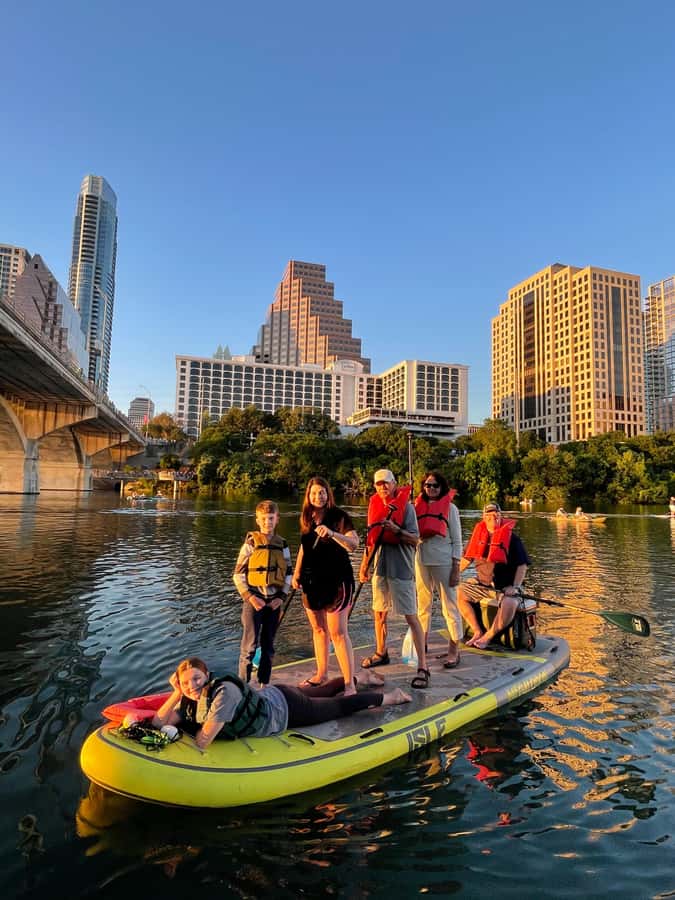 Downtown Sunset Tandem Kayak with 1.5M Bats - Kayak vs giant paddle board: choose the right vessel for your group