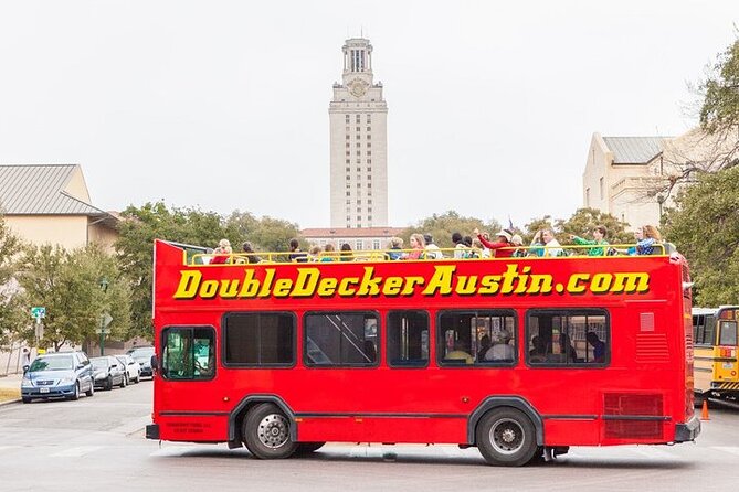 Full-Day Double Decker Austin Hop On Hop Off Sightseeing Tour - Bullock Texas State History Museum stop behind the museum (watch construction)