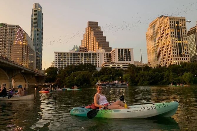Sunset Skyline Kayak Tour - Stop 1 at Congress Avenue Bridge: the Bat City reveal